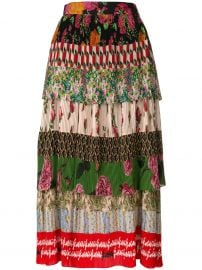 Acid Bloom print plissé skirt at Farfetch